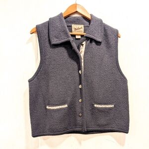 Woolrich Navy Blue Sleeveless Cardigan